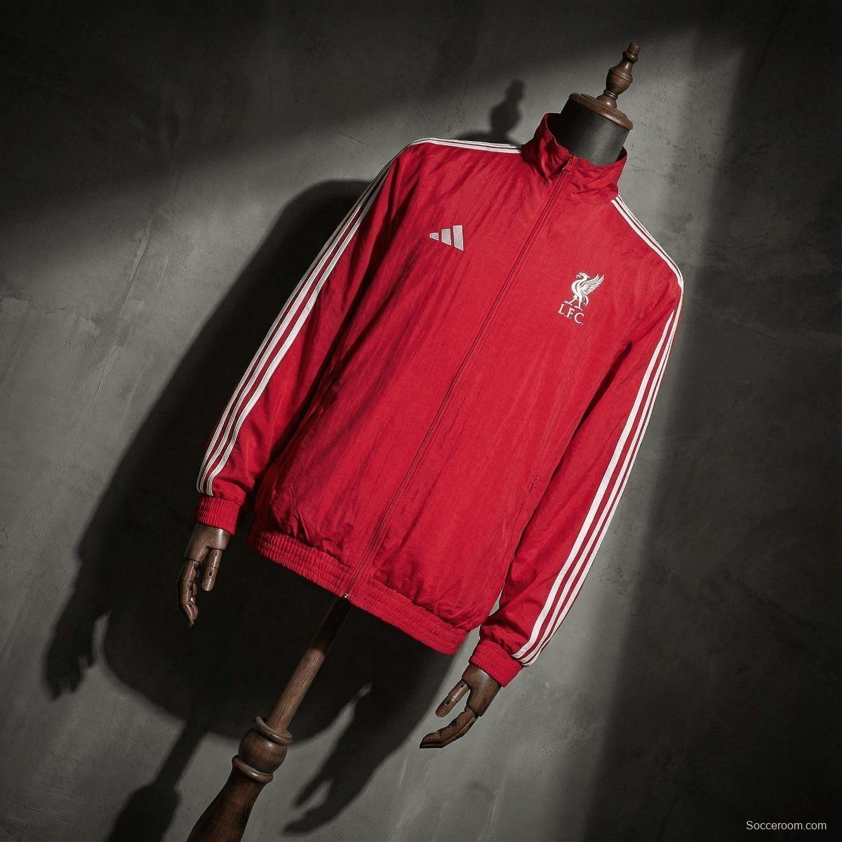 2026 Liverpool Red And White Reversible Full Zipper Jacket