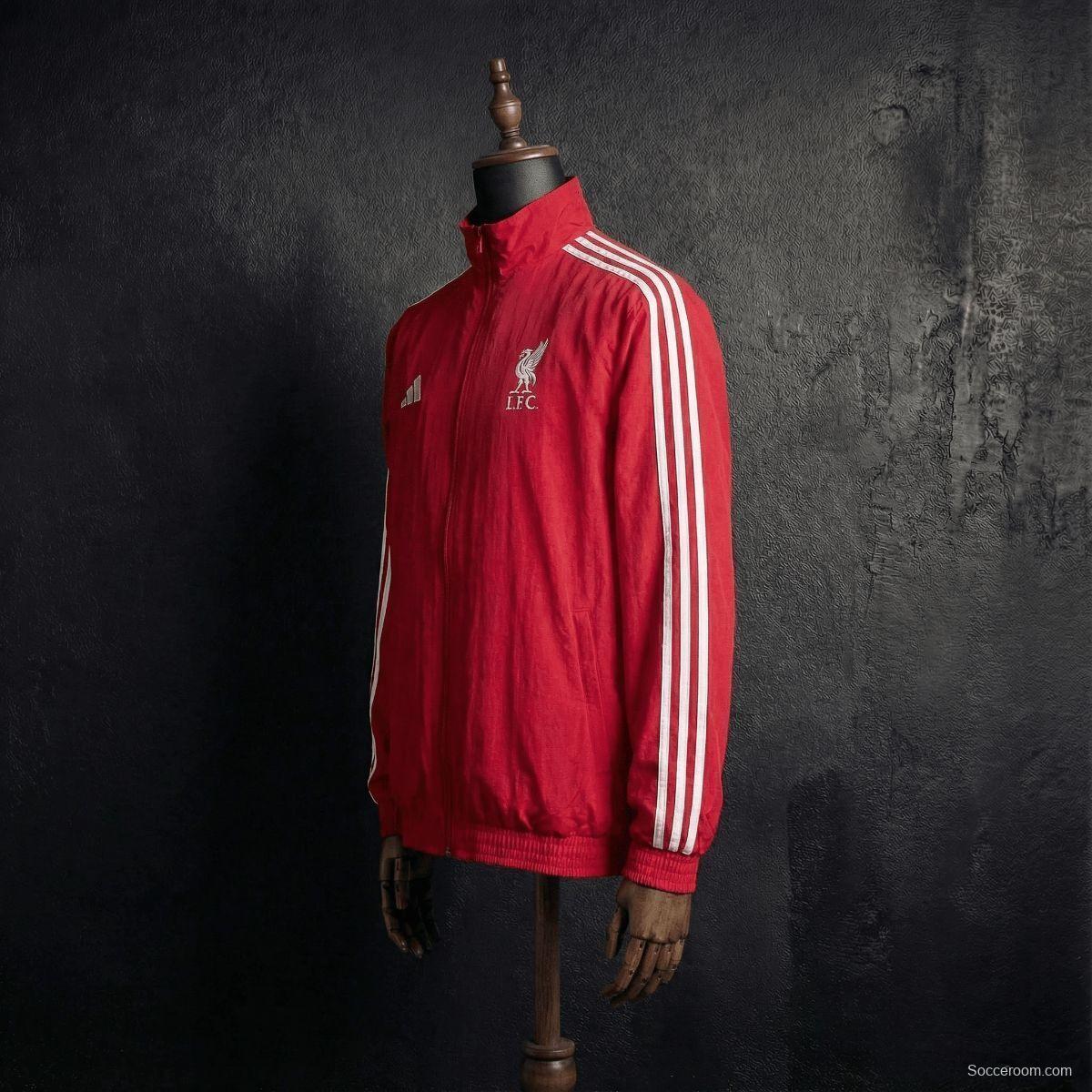 2026 Liverpool Red And White Reversible Full Zipper Jacket