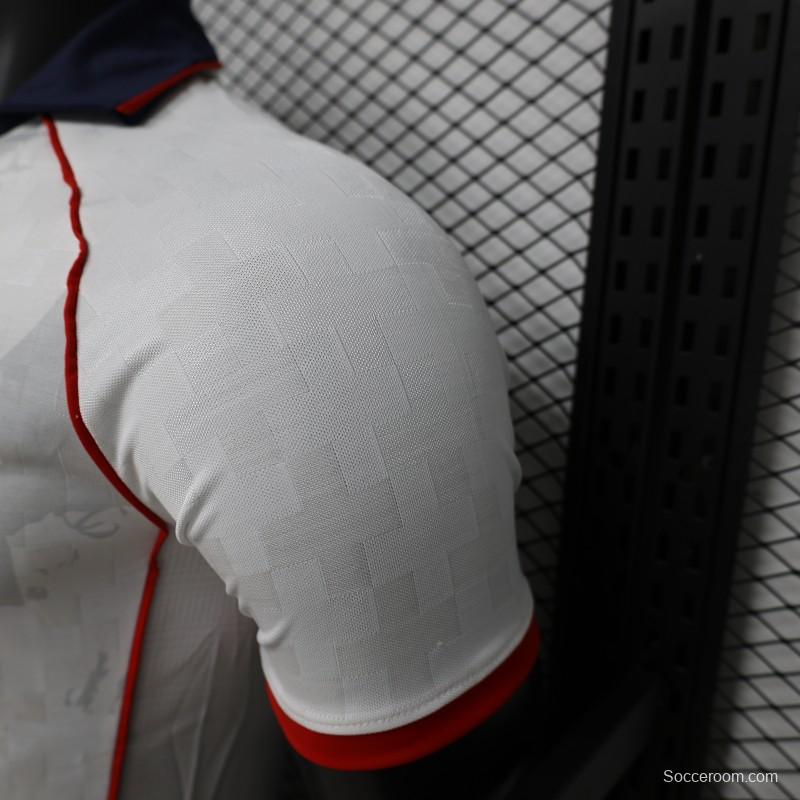 25/26 Player Version Cruz Azul White with Faint Grey Pattern Jersey