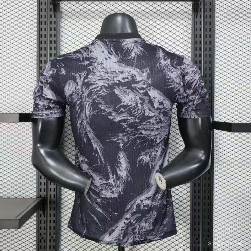 Player Version 2026 England Dark Navy with Lion Brushstroke Pattern Jersey