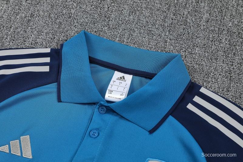 26/27 Arsenal Blue   Polo Training Shirt + Long Pants Tracksuit