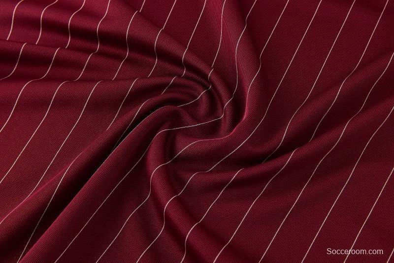 26/27  Arsenal  Maroon Pinstripe Short Sleeve+Soccer Shorts