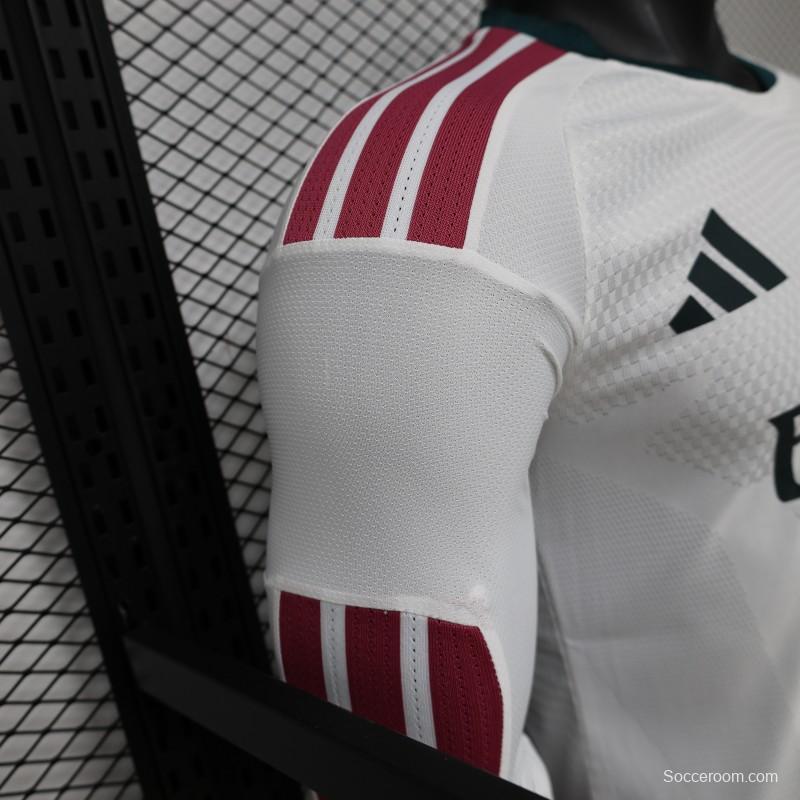 Player Version 26/27 Real Madrid White with Burgundy Stripe Long Sleeve Home Jersey