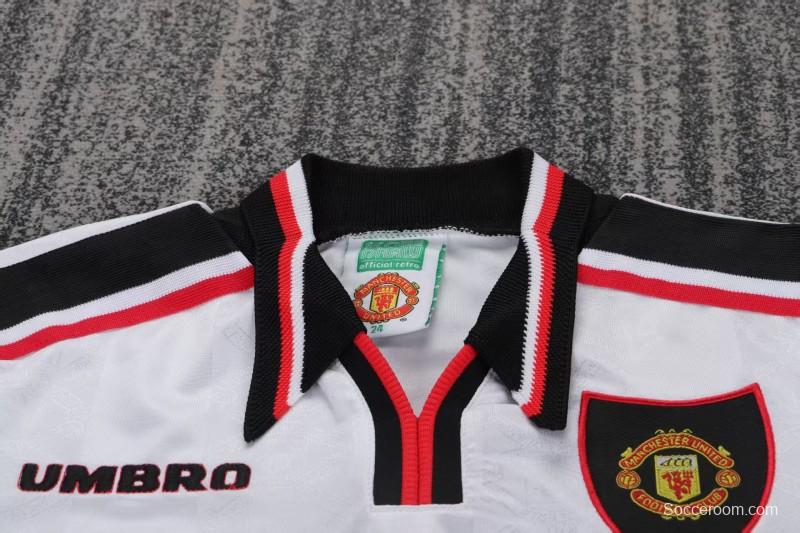 Retro Kids 98/99 Manchester United White Away Jersey