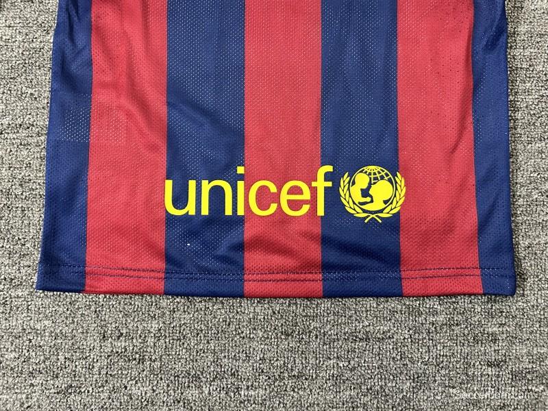 Retro Kids 14/15 Barcelona Home Long Sleeve Jersey