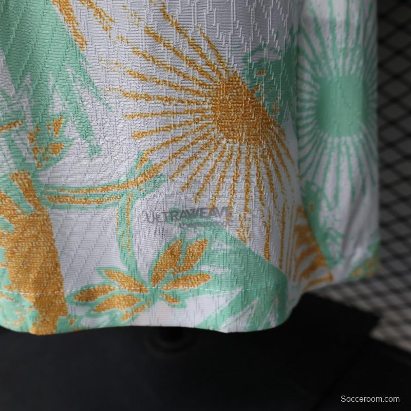 Player Version 2026 Ivory Coast Away White with Tropical Sunflower  Print Jersey