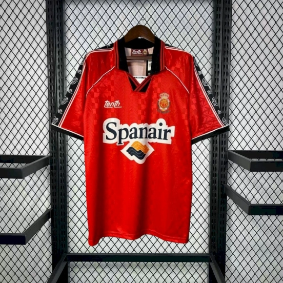 1996/97 Retro RCD Mallorca Home Red with Checkered Pattern Jersey