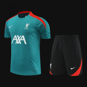 23/24 Liverpool Green Cotton Short Sleeve Jersey+Shorts