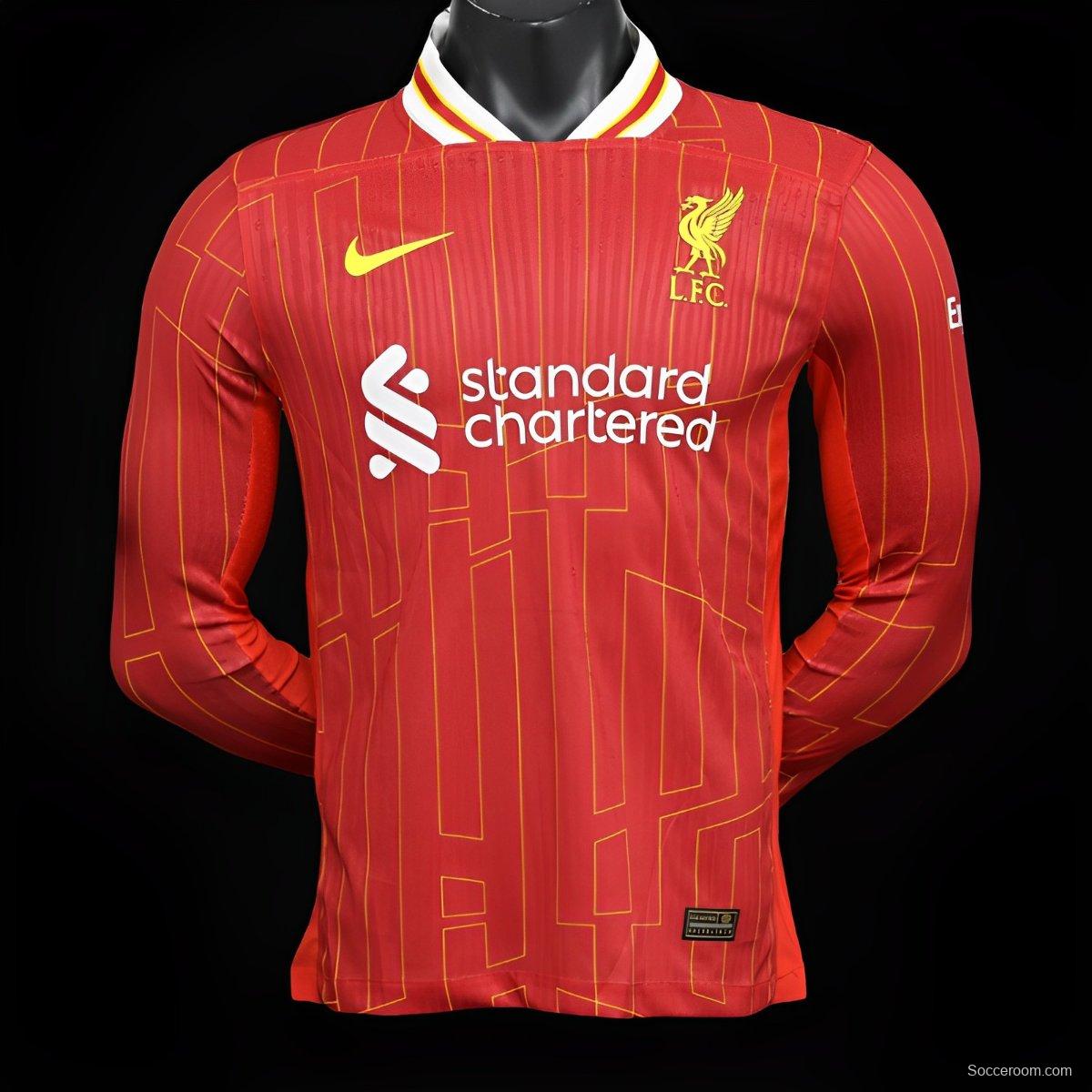 Player Version 24/25 Liverpool Home Long Sleeve Jersey