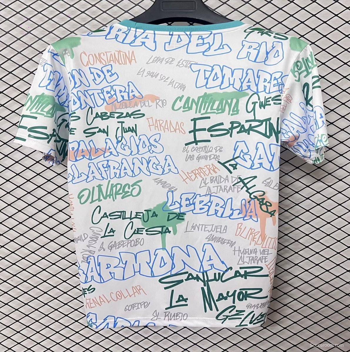 25/26 Real Betis White Graffiti Training Jersey