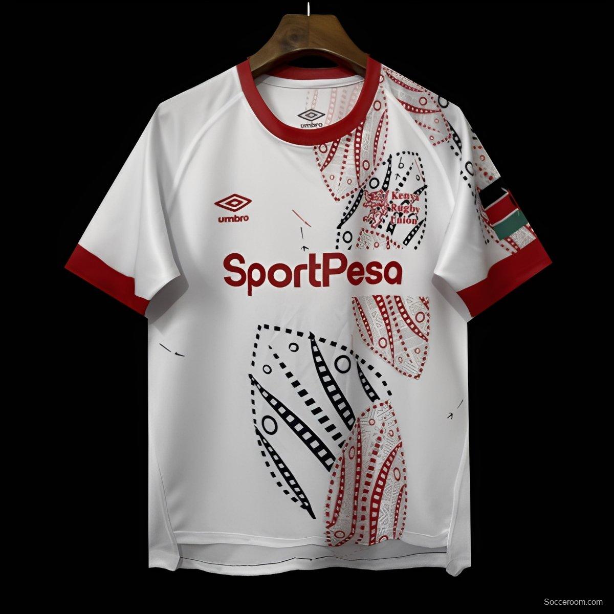 2026 Kenya White with Red and Black Tribal Dot Patterns Jersey