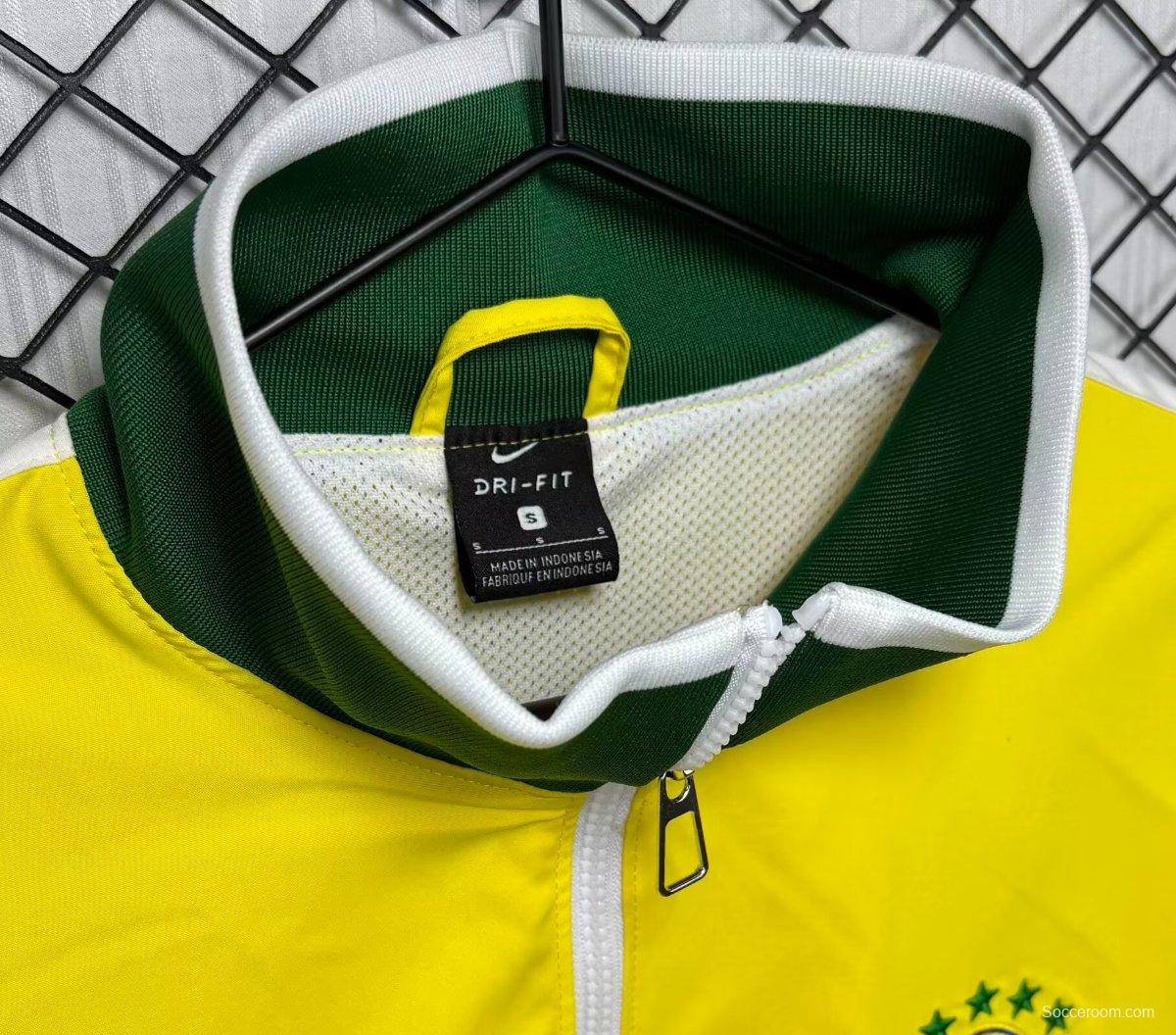 Retro 2010 Brazil Home Windbreaker