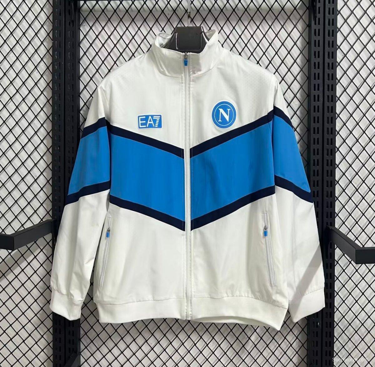 25/26 Napoli White Full Zipper Windbreaker