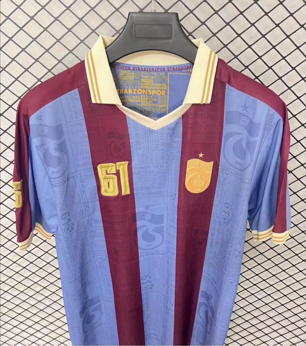 26/27 Trabzonspor Retro-Inspired Taraftar Premium Burgundy Blue Jersey