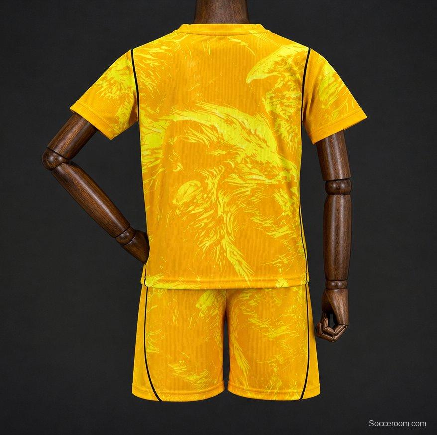 2026 Kids England Yellow Goalkeeper Jersey
