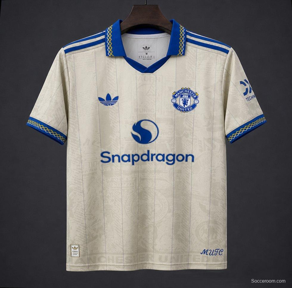 26/27 Manchester United Third Concept Cream Blue Jersey