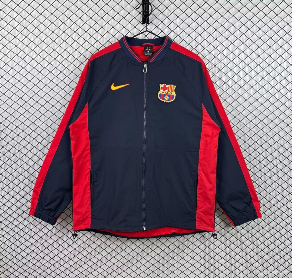 Retro 1998/99 Barcelona Nike Vintage Navy/Red Windbreaker